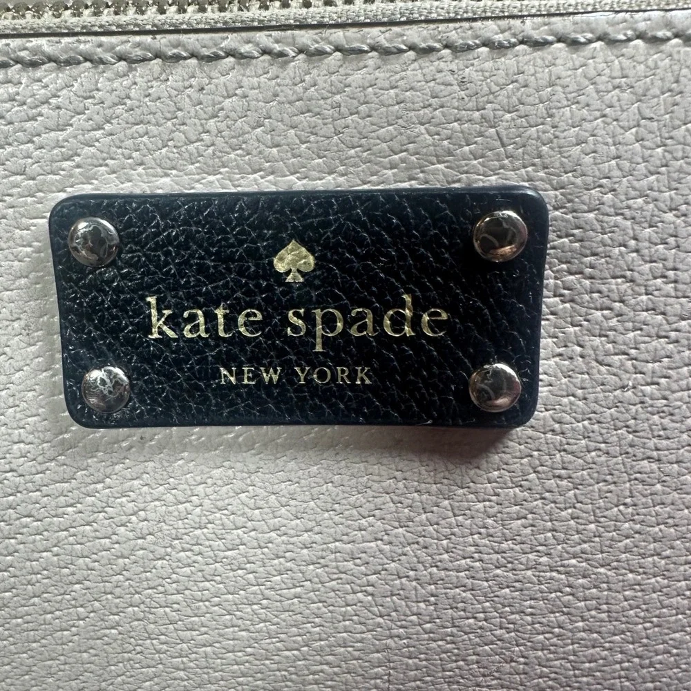 Kate Spade New York Berkeley Lane Hanna Cream Black Leather Crossbody Purse Bag‎